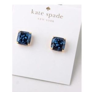 Kate Spade Blue Glitter Stud Earrings